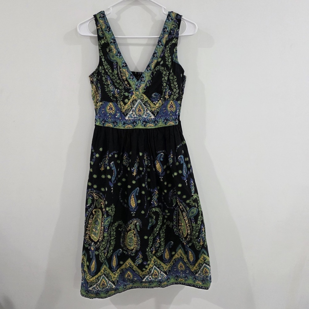 Vintage Y2K Womens Babydoll Dress Size Medium Boho Floral Colorful Sequin